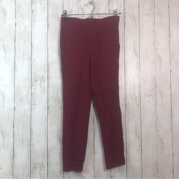 Elliott & Vine Crop Burgundy Leggings Small - Picture 1 of 5